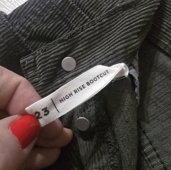 Pacsun High Rise Flare Corduroy Pants in Dark Green, Slim Fit, Button Fly, EUC! - Picture 11 of 12